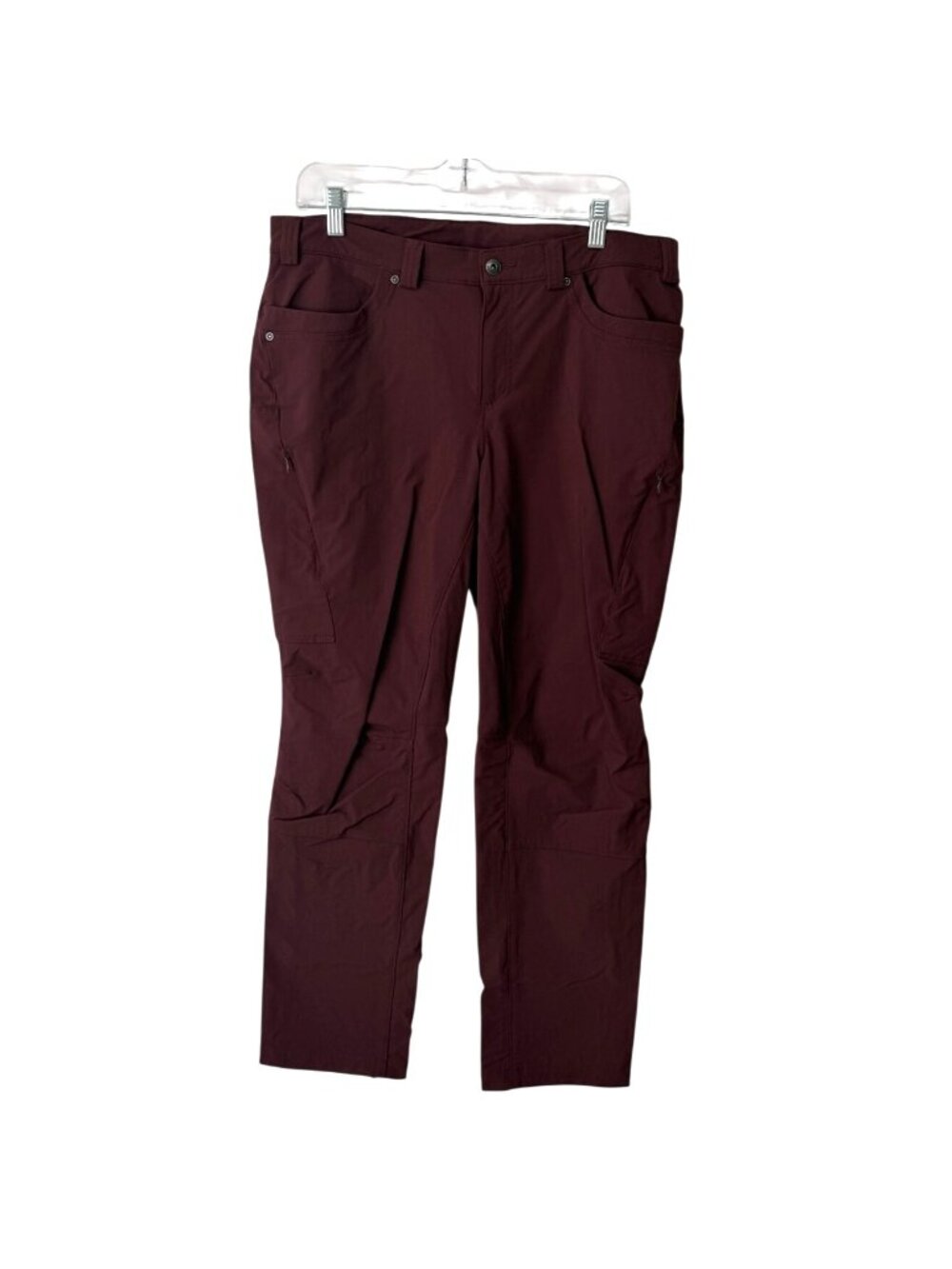Duluth Womens Size 14 Straight-Leg Utility Pants Pockets Hiking Maroon Outdoor